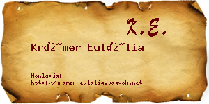 Krámer Eulália névjegykártya